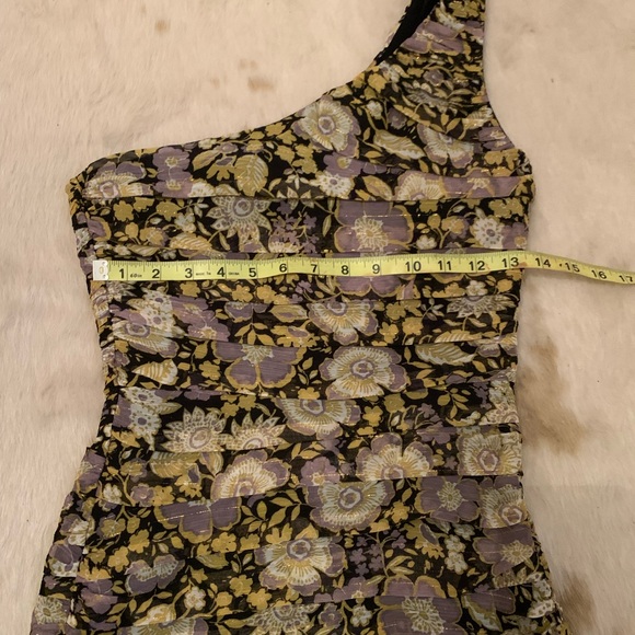 NWT Zara Floral One Shoulder Mini Dress - Picture 5 of 8